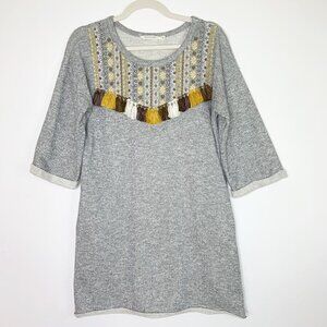 Ellison Sweatshirt‎ Tunic Women’s Size Small Gray Boho